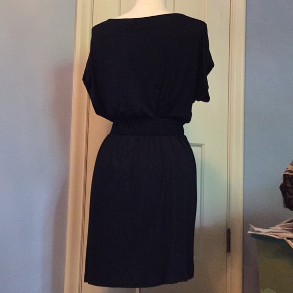 Black cotton screen printed short-sleeve dress - Picture 8 of 8